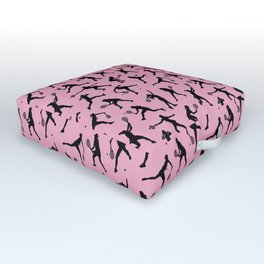 Tennis Players // Pink Outdoor Floor Cushion
