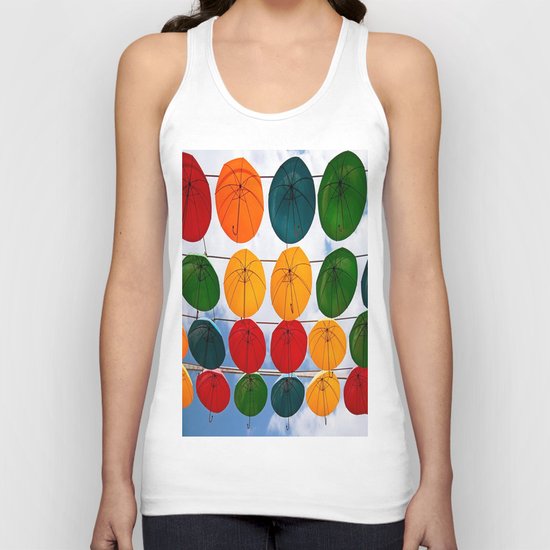 colorful umbrella Unisex Tank Top