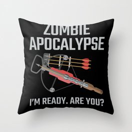 Crossbow Zombie Apocalypse Archery Throw Pillow