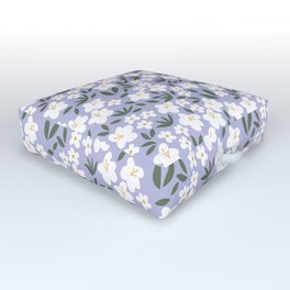 Boho Retro Floral Seamless Pattern | Lilac Botanical Outdoor Floor Cushion