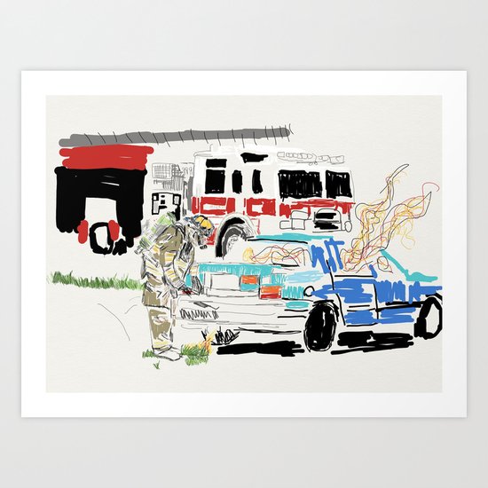 Firetruck Art Print