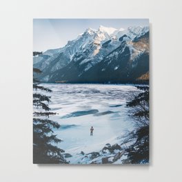 Winter at Lake Minnewanka Metal Print | Landscape, Beautiful, Film, Mountains, Winter, Other, Wanderlust, Teapalm, Photo, Hi Speed 