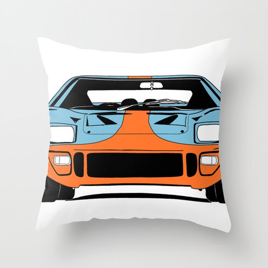 GT40 - Gulf Livery Throw Pillow
