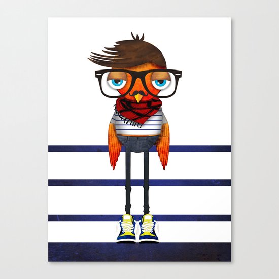 Hipster Bird Canvas Print