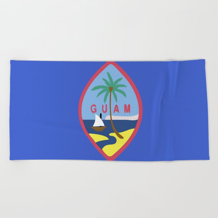 Guam flag emblem Beach Towel