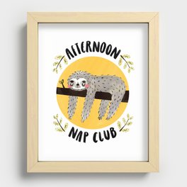 Afternoon Nap Club Sloth Recessed Framed Print