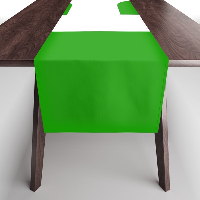 Letter B (White & Green) Table Runner