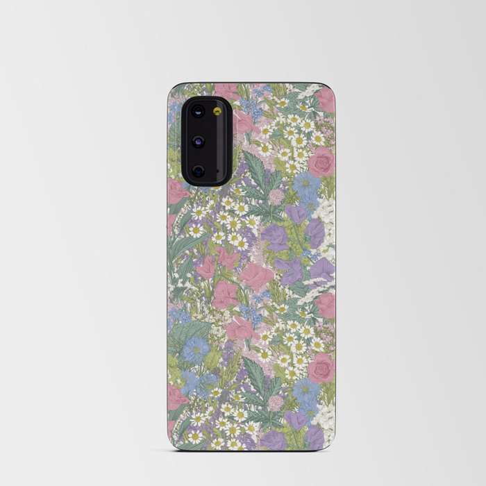 Magical Cottage Garden Pastel Lilac Pink Floral Android Card Case