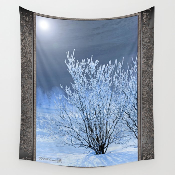 Hoar Frost On The Lilac Bush Wall Tapestry By Jmccombie Society6