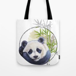 Cute panda with bamboo Tote Bag