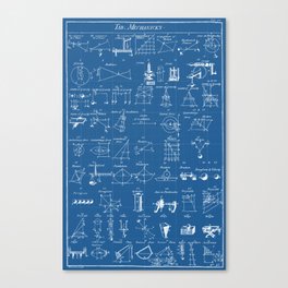Table Of Engineering And Mechanics Blueprint Artwork Canvas Print