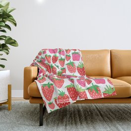 Strawberries Throw Blanket