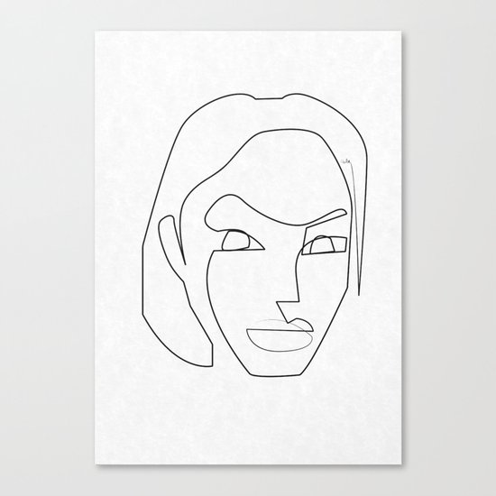 One line Lara Croft 1996 Canvas Print