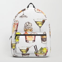 Fun Watercolor Drinks Pattern- Party Time Backpack