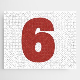 6 (Maroon & White Number) Jigsaw Puzzle
