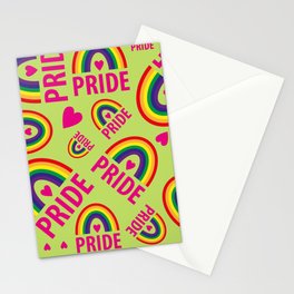 Rainbow Pride and Pink Hearts Stationery Card