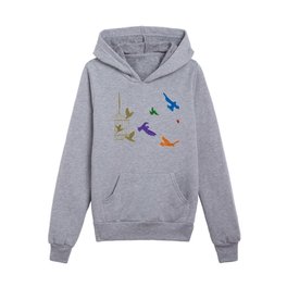 Set Free Birds Flying from a Cage Kids Pullover Hoodies