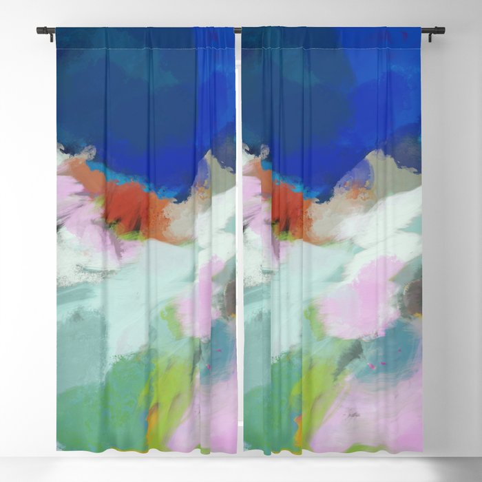 blue sky landscape abstract Blackout Curtain