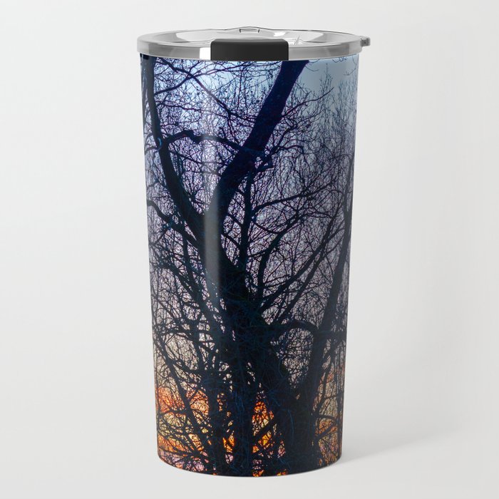 Sunset in the forest Travel Mug