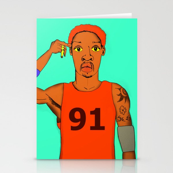 The basketball player 91 the worm legend red Stationery Cards