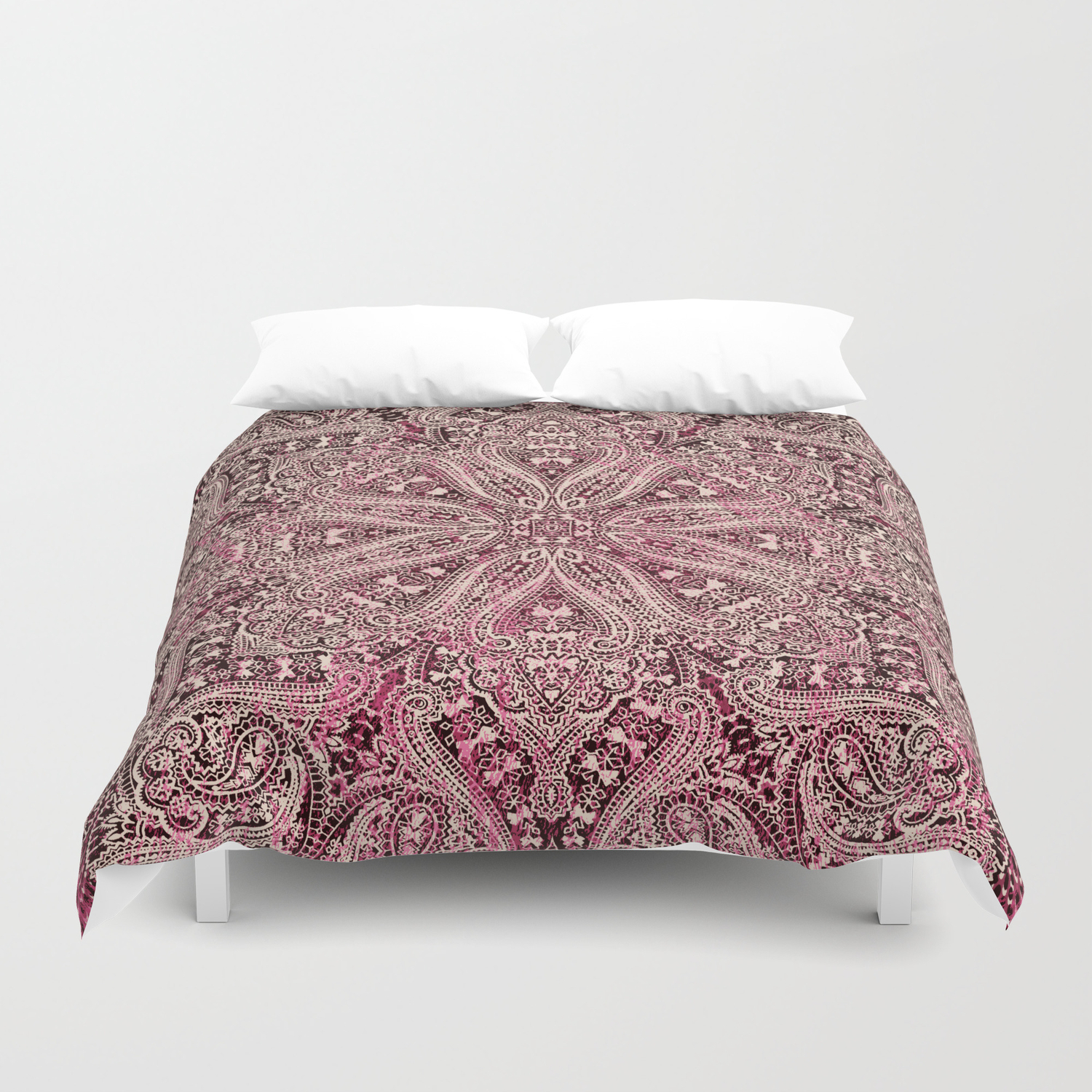 Paisley Mandala In Light Pink Wash Duvet Cover By Mpzstudio Society6