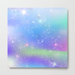 Dreamy Starry Sky_04 Metal Print | Lightblue, Lavender, Cloud, Purple, Dreamy, Painting, Magicalrainbow, Watercolor, Pastelcolors, Clouds 
