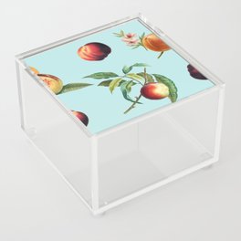 Vintage Peaches (Cyan Background) Acrylic Box