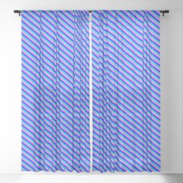 [ Thumbnail: Dark Turquoise, Violet, and Blue Colored Lines/Stripes Pattern Sheer Curtain ]