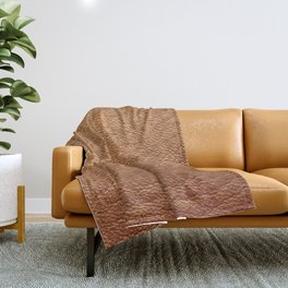 Modern Brown Gold Leather Collection Throw Blanket
