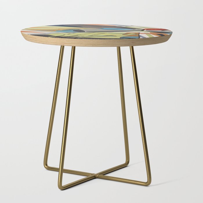The Clock- Modern Abstract Floral Side Table