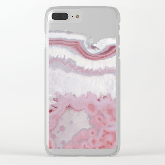 Blush Agate Clear iPhone Case