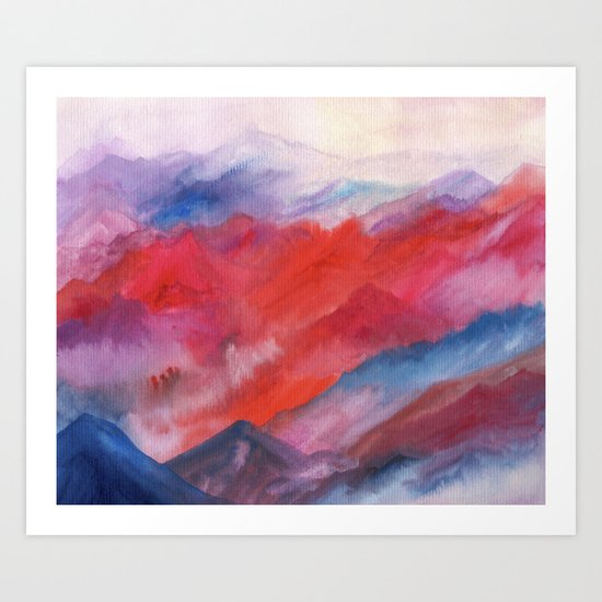 Watercolor abstract landscape 23 Art Print