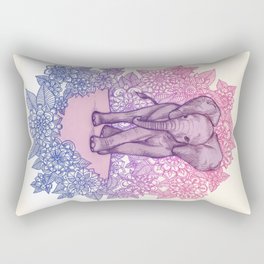Cute Baby Elephant in pink, purple & blue Rectangular Pillow