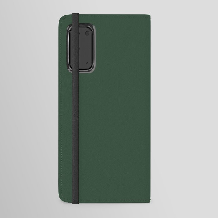 Dark Green Solid Color Pantone Greener Pastures 19-6311 TCX Shades of Green Hues Android Wallet Case