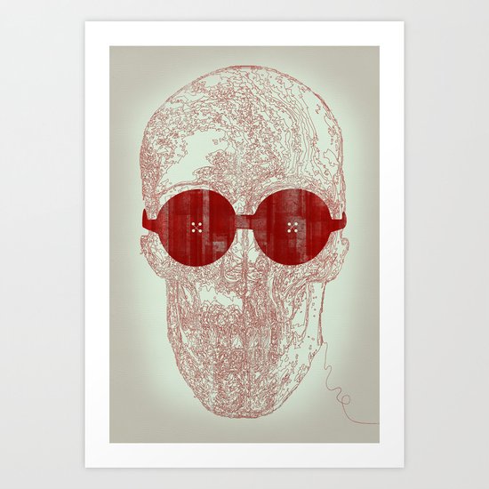 Unravel skull Art Print