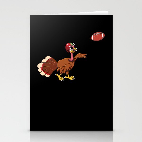 Turkey Football Game Player Fall Thanksgiving Stationery Cards