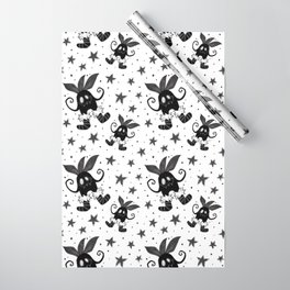 Cozy Mandrakes With Socks and Stars Spooky Cute Illustration Pattern Wrapping Paper