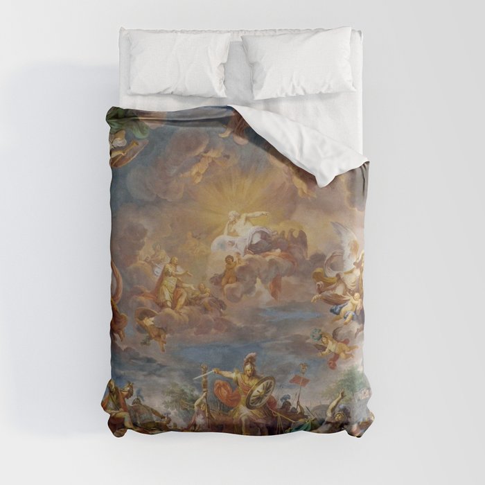 Ceiling in the Villa Borghese, Rome. The Apotheosis of Romulus by Mariano Rossi Duvet Cover