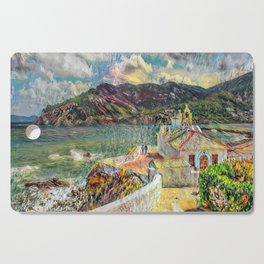 Chapel by the Sea, in the style of Pierre-Auguste Renoir Cutting Board