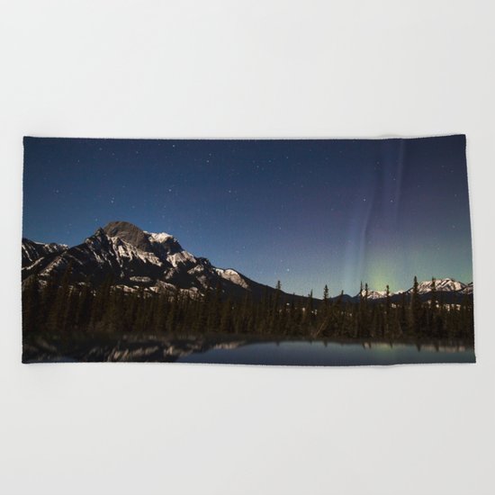 Northern lights #photography Beach Towel