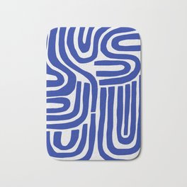 S and U Bath Mat | Scandinavian, Monochrome, Pattern, Blueart, Decorative, Boho, Curated, Abstract, Acrylic, Stripe 