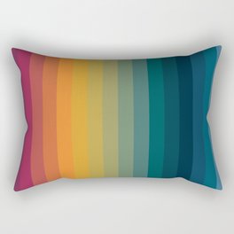 Colorful Abstract Vintage 70s Style Retro Rainbow Summer Stripes Rectangular Pillow