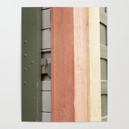 Wooden door with pastel colors  in Copenhagen  | fine art travel and street art photograpghy  Poster