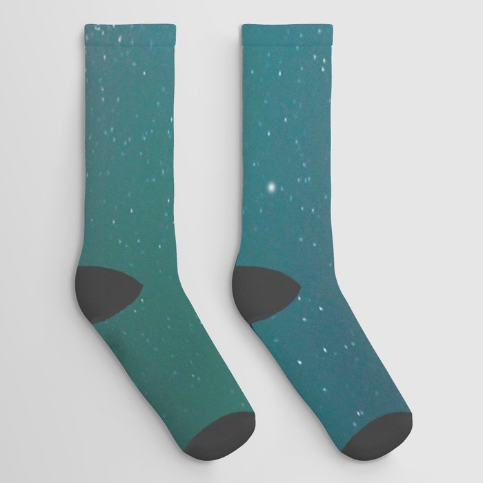 Night Sky Meteor Aurora Socks
