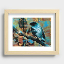 Fleur De Bluebird Recessed Framed Print