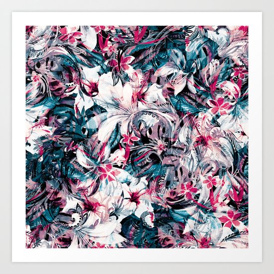 Seamless Floral And Paisley Pattern Art Print