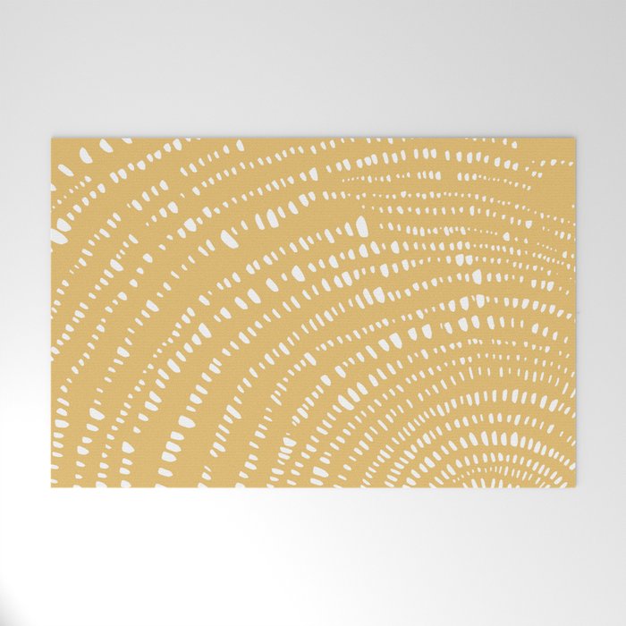 Tree Rings No 1 Line Art in Yellow Welcome Mat