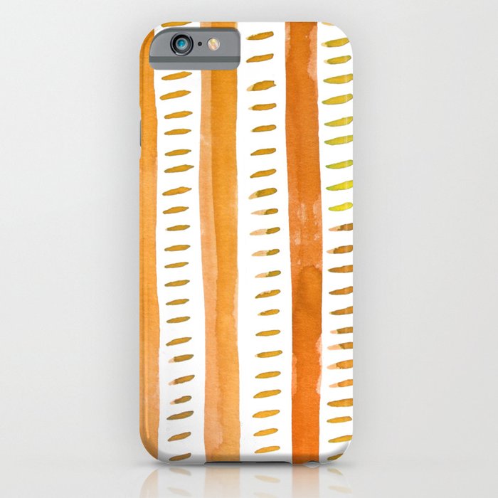 Watercolor lines - light orange iPhone Case