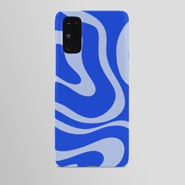 Retro Modern Liquid Swirl Abstract Pattern Square Royal Blue and Light Blue Android Case