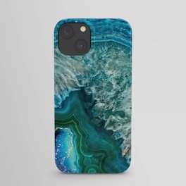Aqua turquoise agate mineral gem stone iPhone Case